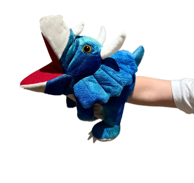 Johnco Plush Hand Puppet Triceratops puppet