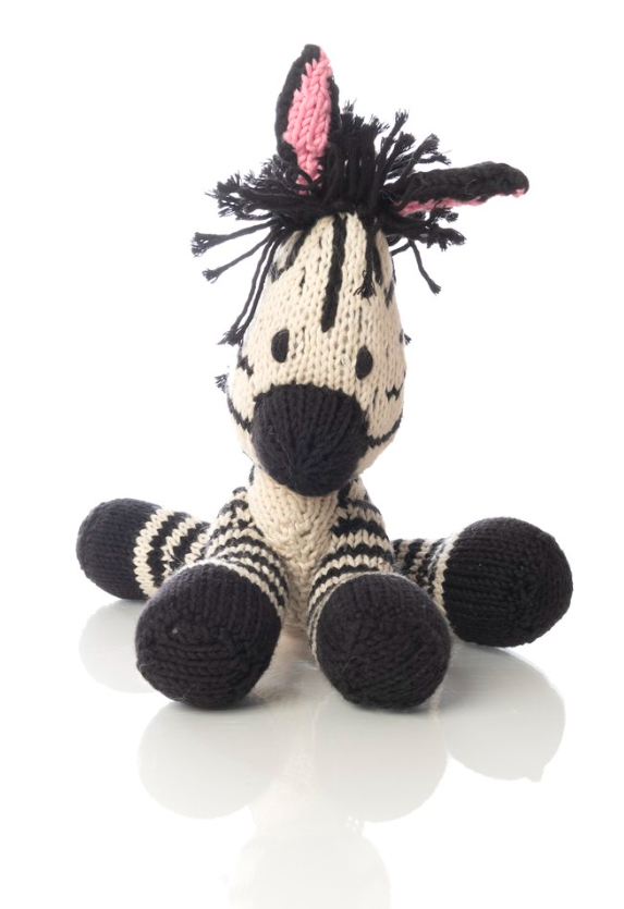 Kenana Knitters Organic Cotton Baby Zebra Plush Toys