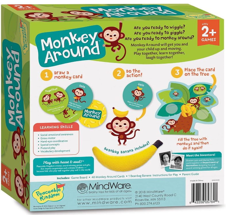 Peaceable Kingdom Monkey Around The Wiggle & Giggle Game Board Game