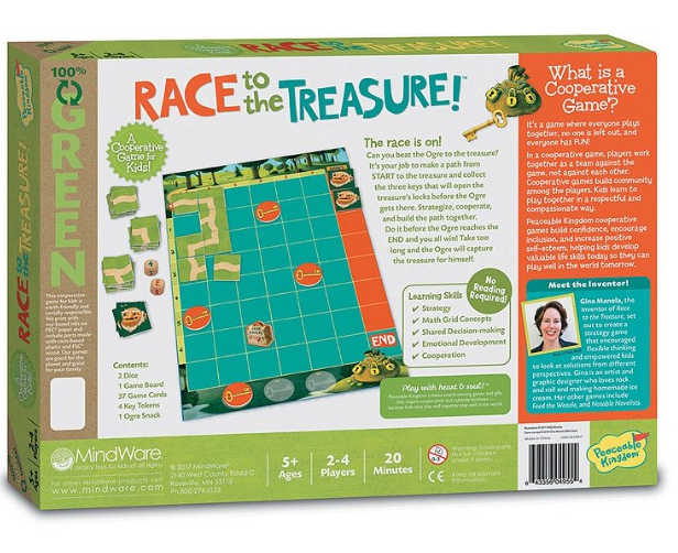 Peaceable Kingdom Race To The Treasure Board Game
