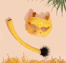 Load image into Gallery viewer, Sweida&#39;s Little Safari Deluxe Animal Mask &amp; Tail Set - Giraffe
