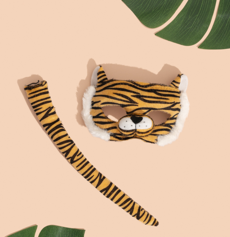 Sweida's Little Safari Deluxe Animal Mask & Tail Set - Tiger Costume