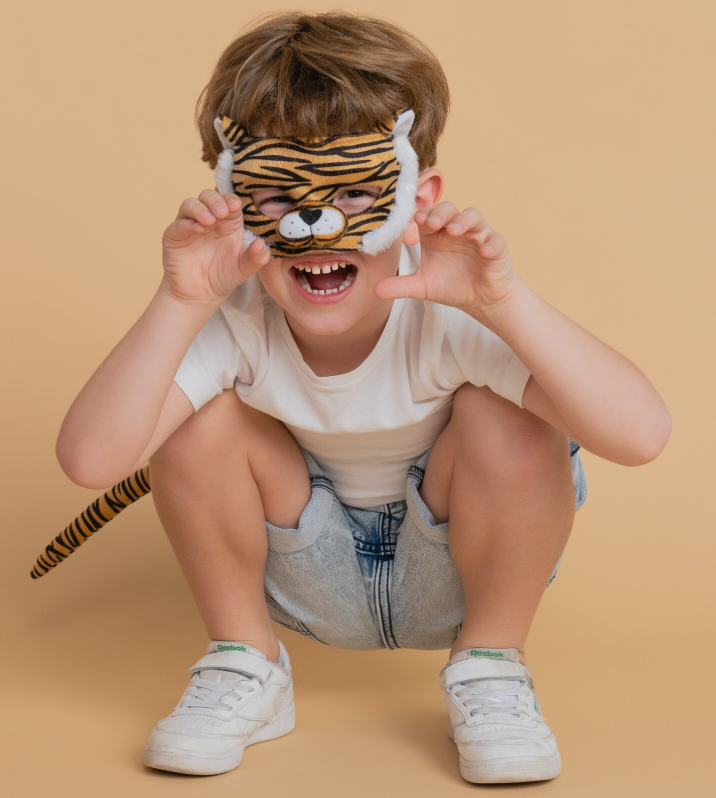 Sweida's Little Safari Deluxe Animal Mask & Tail Set - Tiger Costume