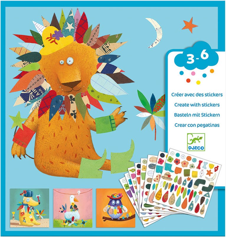 Djeco Create Animal Stickers Art and Craft