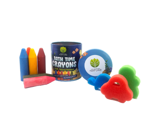 Nourish By Nature Bathtime Crayons 100% Natural Beeswax Bath Toy