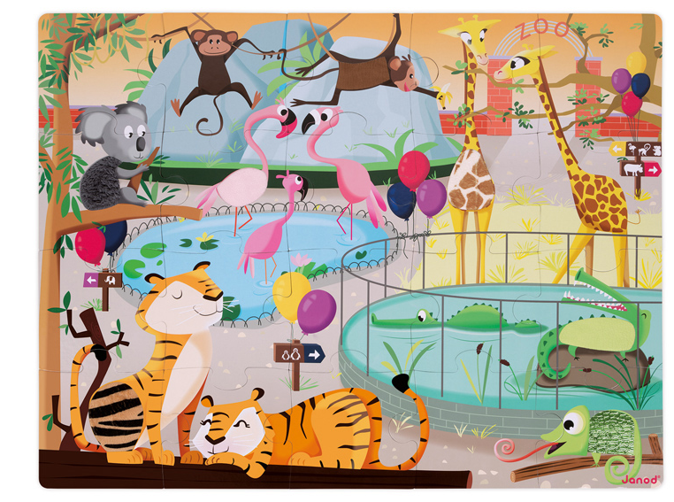 Janod Tactile Zoo Puzzle 20pc