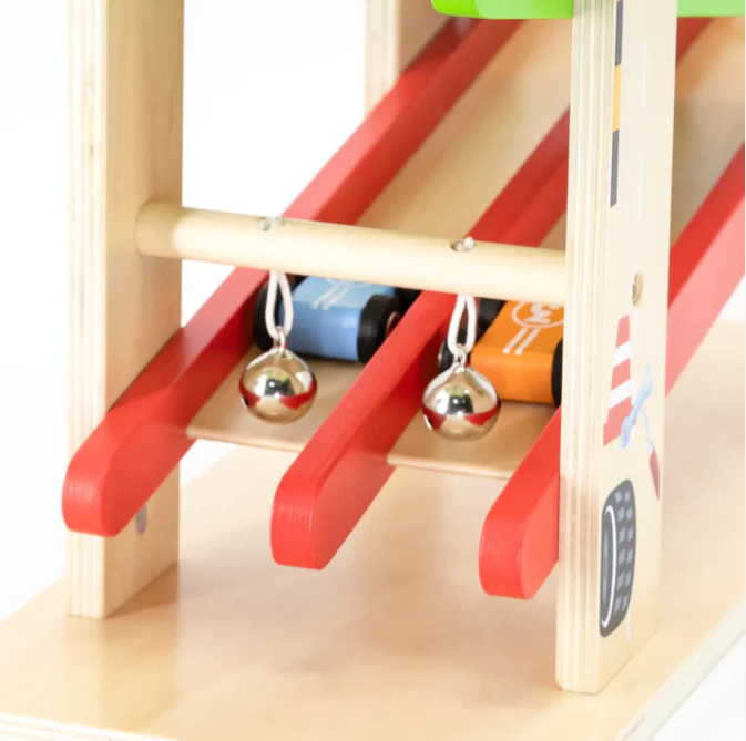 Viga Double Ramp Race Track wooden car