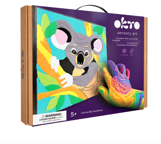 Okto Sensory Art Koala Colouring with Clay Set 29cm x 29cm