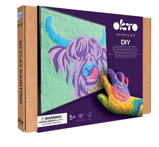 Okto Sensory Art Irish Cow Colouring with Clay Set 29cm x 29cm
