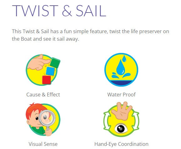 BB Junior Splay N Play Twist and Sail Boat Bath Toy