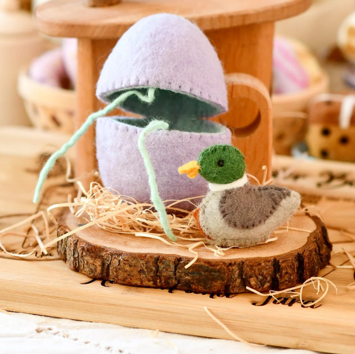 Tara Treasures Felt Surprise Egg with Duck Pretend Food Play