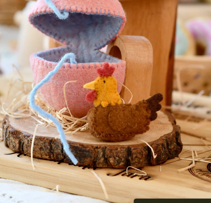 Tara Treasures Felt Surprise Egg with Hen pretend play food
