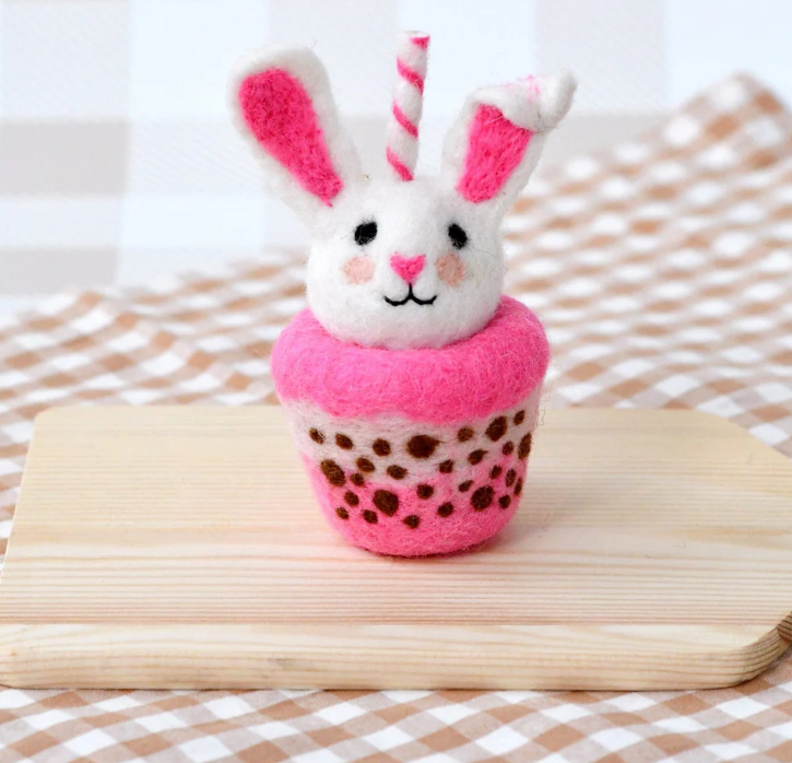 Tara Treasures Felt Bunny Boba Bubble Tea Pretend Food Play