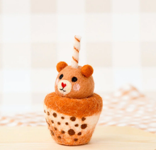 Load image into Gallery viewer, Tara Treasures Felt Bear Boba Bubble Tea
