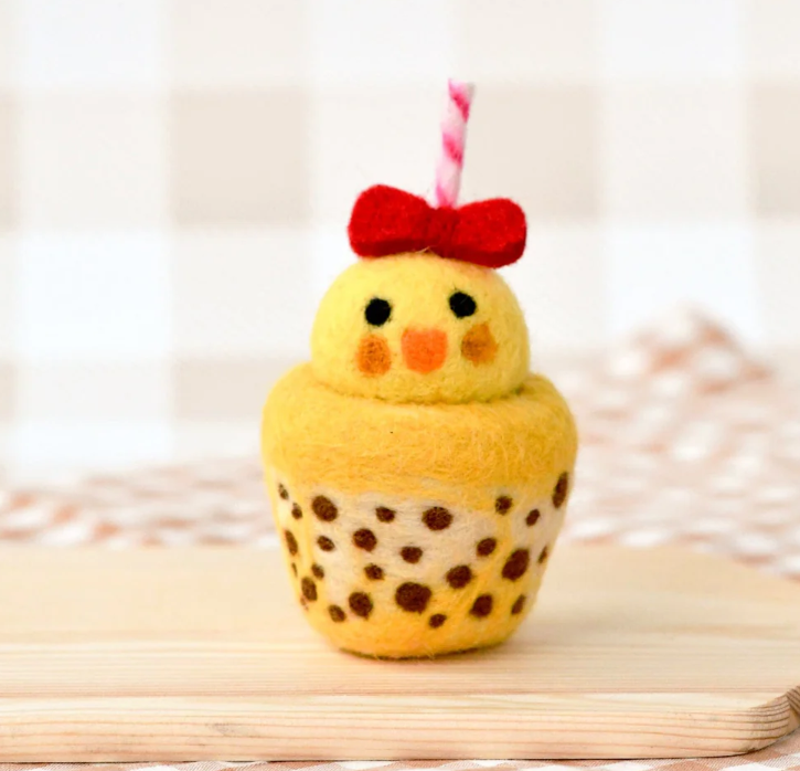 Tara Treasures Felt Chick Boba Bubble Tea Pretend Food Play