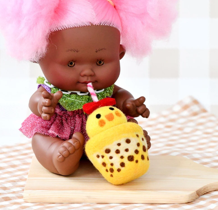 Tara Treasures Felt Chick Boba Bubble Tea Pretend Food Play