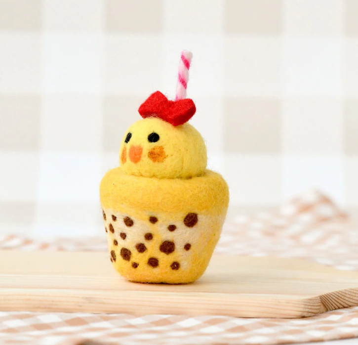 Tara Treasures Felt Chick Boba Bubble Tea Pretend Food Play