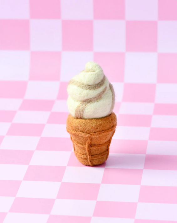 Tara Treasures Felt Vanilla Soft Serve Ice Cream felt food