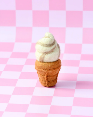 Tara Treasures Felt Vanilla Soft Serve Ice Cream felt food
