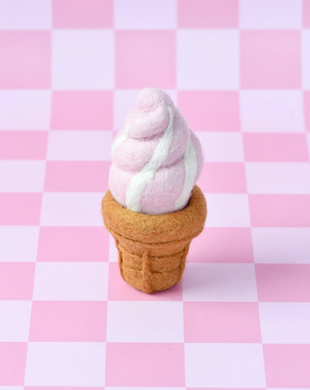 Tara Treasures Felt Strawberry Soft Serve Ice Cream felt food