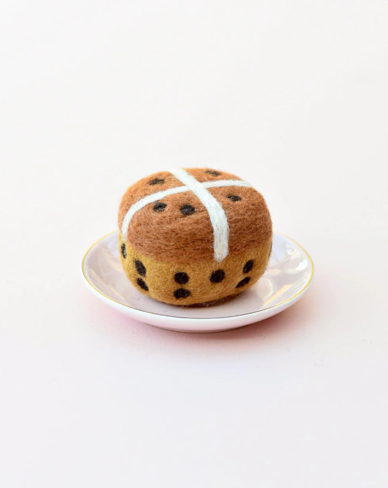 Tara Treasures Felt Hot Cross Bun felt food