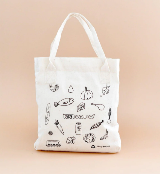 Tara Treasures Pretend Play Cotton Shopping Bag felt toy