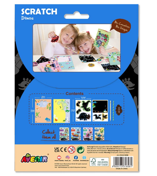 Avenir Scratch Greeting Card - Dinos greeting card