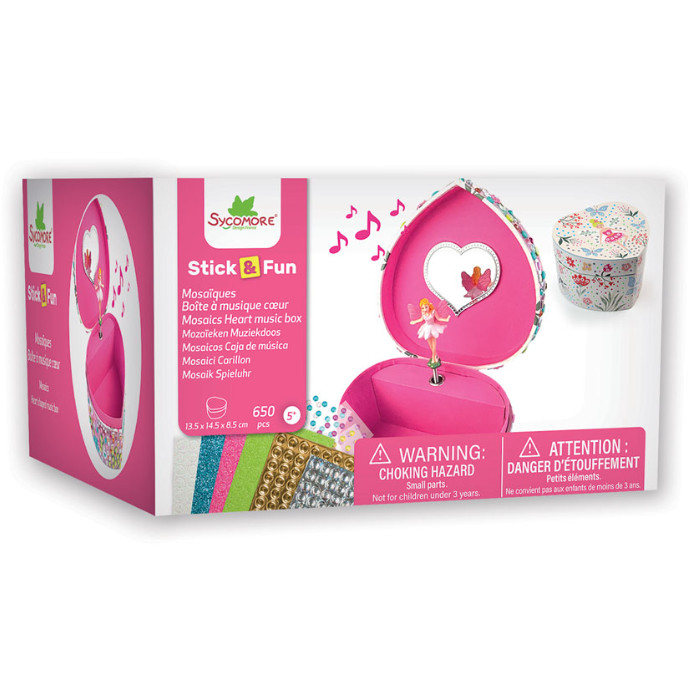 Sycomore Stick and Fun Mosaic Heart Music Box