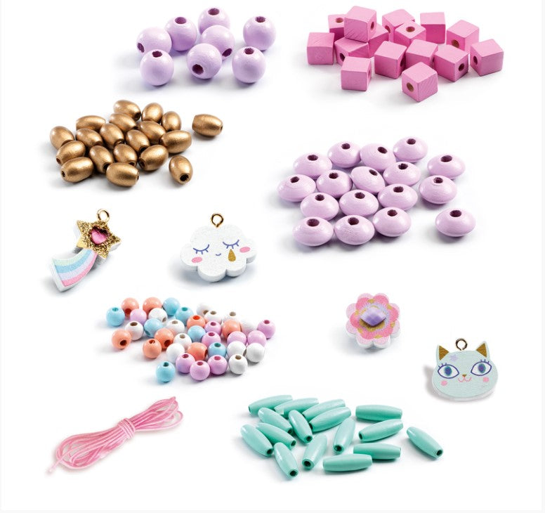 Djeco Wooden Beads Rainbow Set 400pc Art & Craft