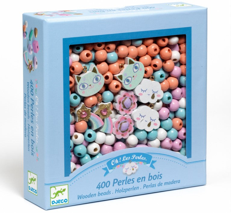 Djeco Wooden Beads Rainbow Set 400pc