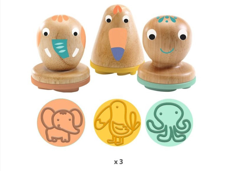Djeco Myplastistamps Animal 3pc Set Art & Craft