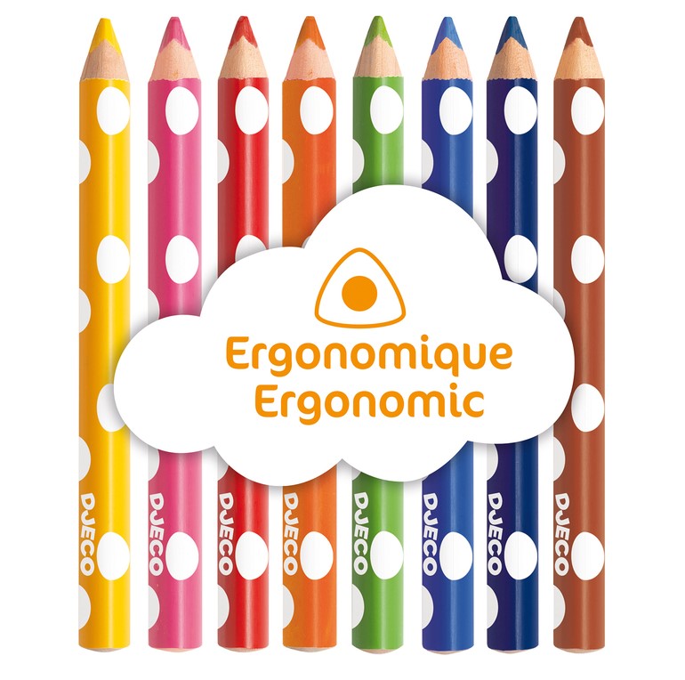 Djeco Colouring Pencils for Little Ones 8pc Art & Craft