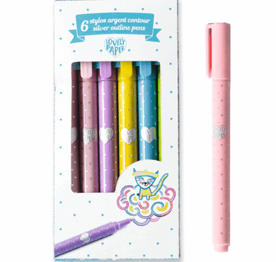 Djeco Silver Outline Pens 6pc Art & Craft