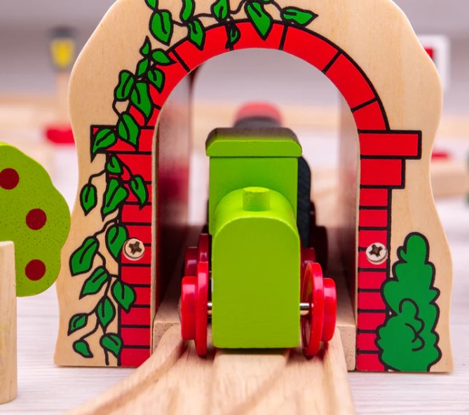 BigJigs Toys Rail Red Brick Tunnel Social Play