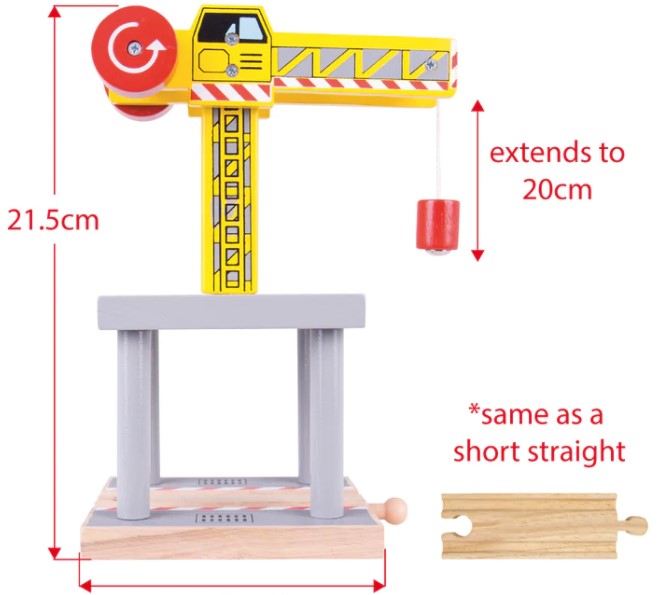 BigJigs Toys Rail Big Yellow Crane Toy Trains & Train Sets