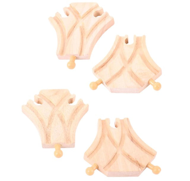 BigJigs Toys Rail Curved Turnouts 4pc Toy Trains & Train Sets
