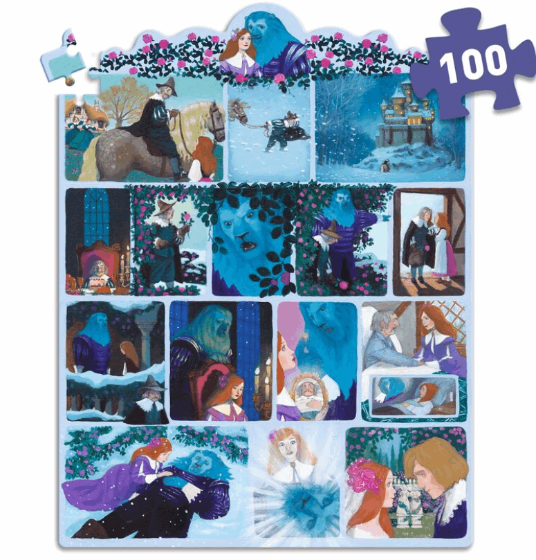 Djeco Beauty and the Beast Story Puzzle 100pc Puzzle