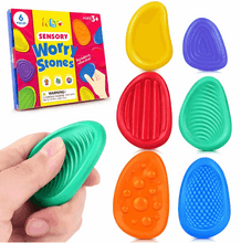 Load image into Gallery viewer, Silicone Textured Sensory Worry Stones 6pc Sensory Needs
