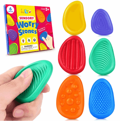 Silicone Textured Sensory Worry Stones 6pc Sensory Needs