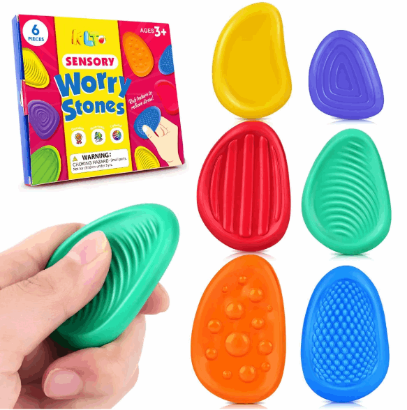 Silicone Textured Sensory Worry Stones 6pc Sensory Needs