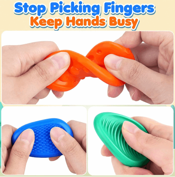 Silicone Textured Sensory Worry Stones 6pc Sensory Needs
