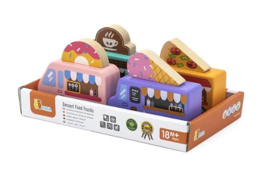 Viga Wooden Dessert Truck Set Pretend Food Play