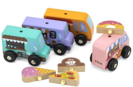 Viga Wooden Dessert Truck Set Pretend Food Play