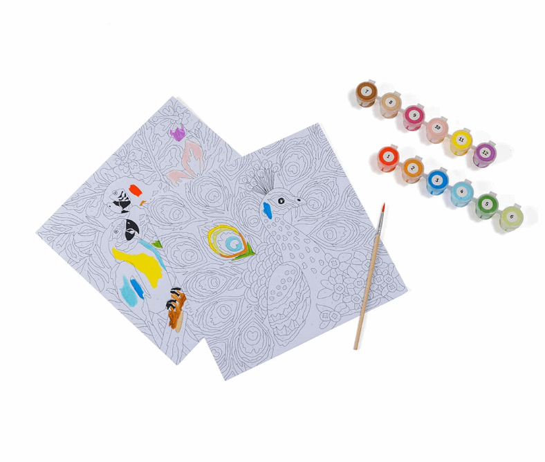 EurekaKids Paint By Numbers - Multicolour Birds Art & Craft