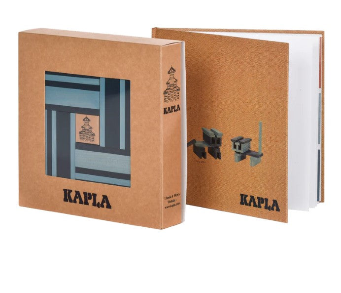 Kapla Book and Colours Set (Dark & Light Blue)