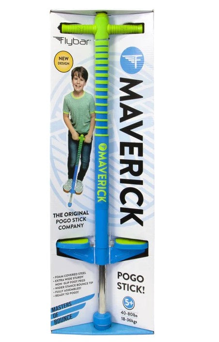 Flybar Maverick Pogo Stick Blue Green Outdoor Play