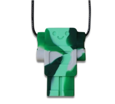 Jellystone Designs Chew Pendant Robot Camo Sensory