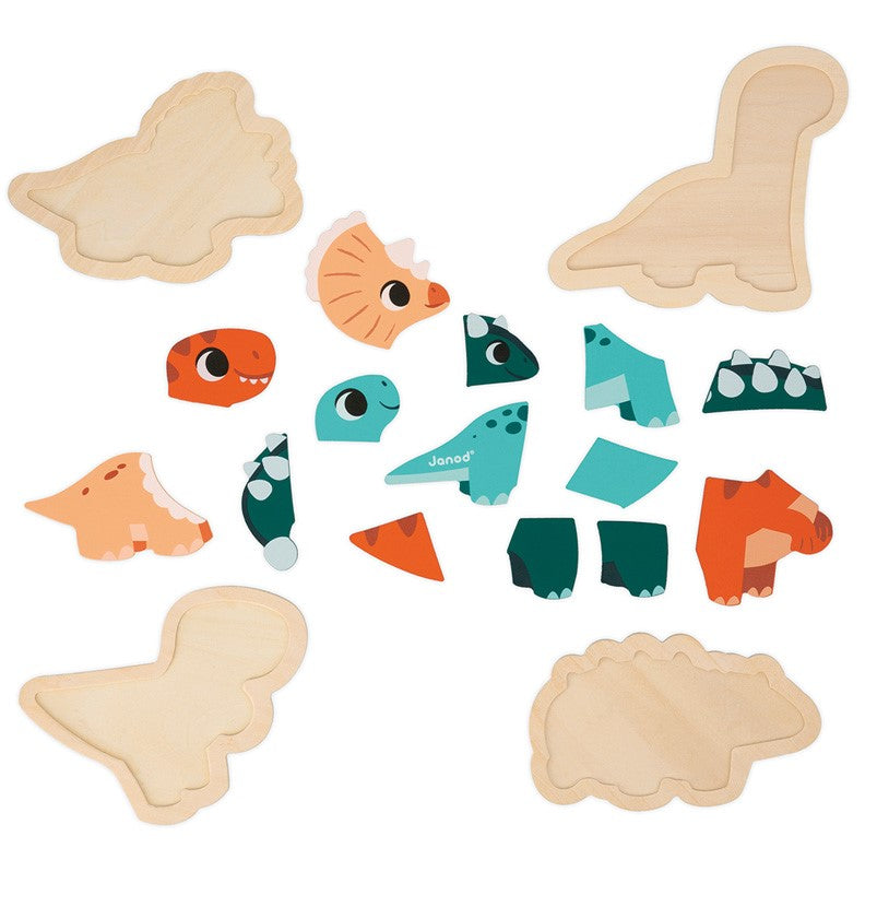 Janod 4 Progressive Puzzles Dino Puzzle