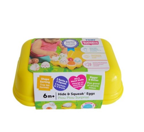 Tomy Toomies Hide & Squeak Eggs Baby Activity Toys