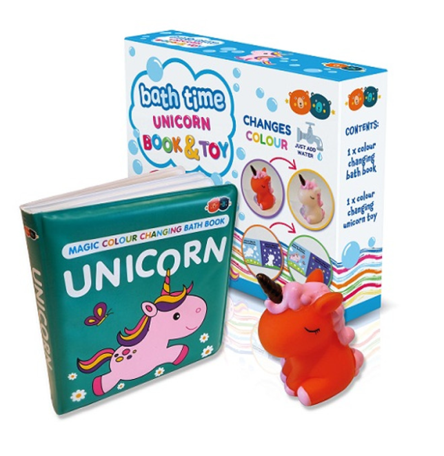 Buddy & Barney Bath Magic Colour Changing Bath Book & Toy Unicorn Bath Toys